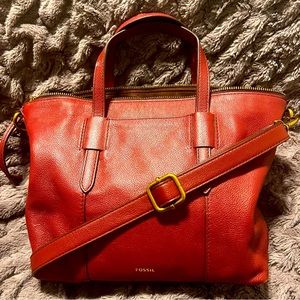 Red fossil skylar satchel SHB3058627